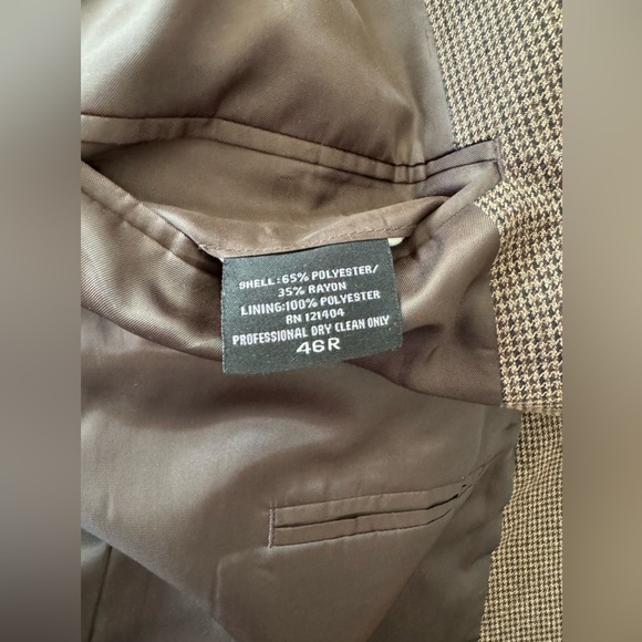 Joseph & Feiss 46R Brown & Black Checkered Sport Coat - Picture 6 of 6